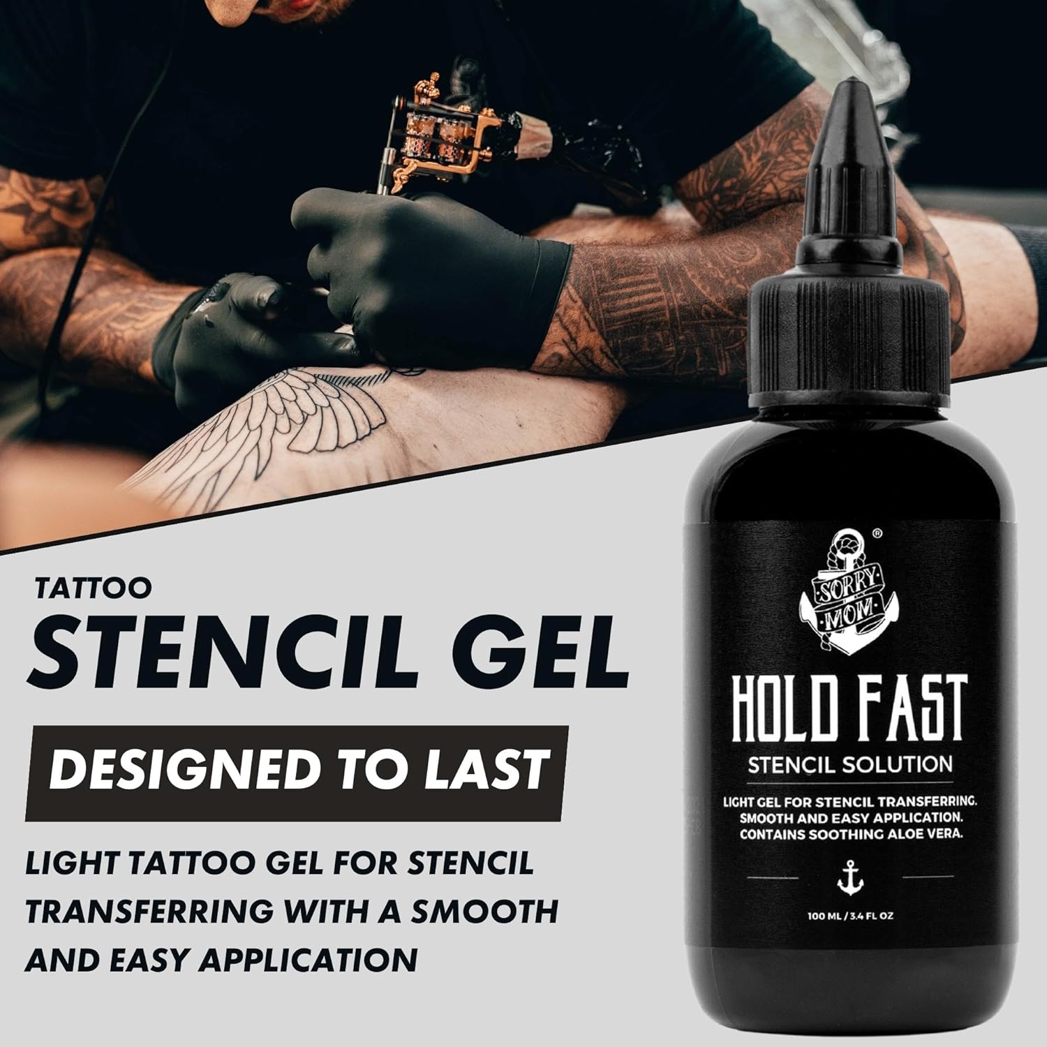 Sorry Mom Hold Fast Stencil Solution | Needlejig Tattoo Supply 3.4oz